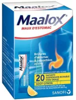 Maalox Maux D'estomac, Suspension Buvable Citron 20 Sachets à Lavernose-Lacasse