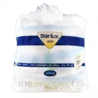 Acheter STERILUX PADS Rectangle coton hygiène corporelle 8x10cm B/200 à Lavernose-Lacasse
